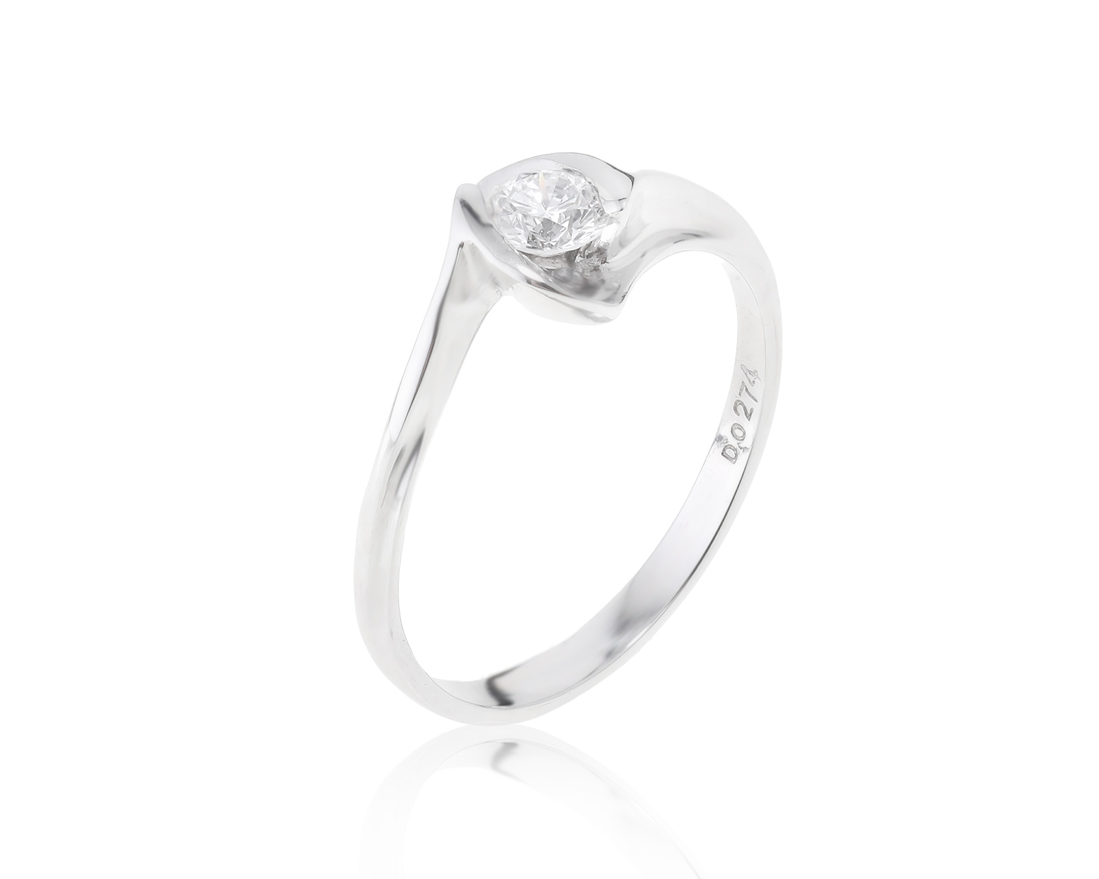Оригинальное платиновое кольцо ЭПЛ Якутские бриллианты 140523/4