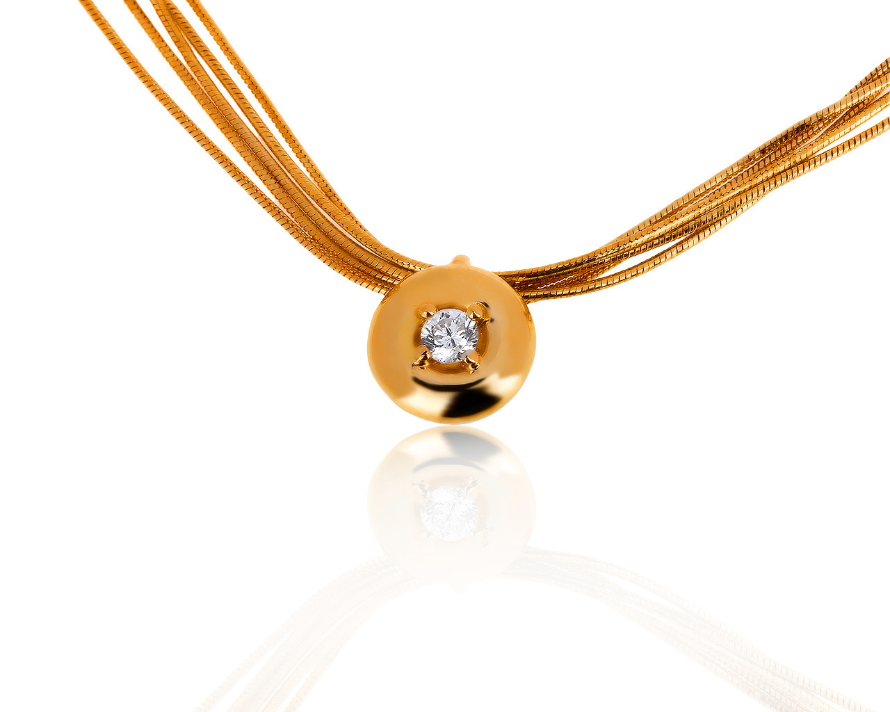 Волшебное золотое колье с бриллиантом 0.16ct 250919/18