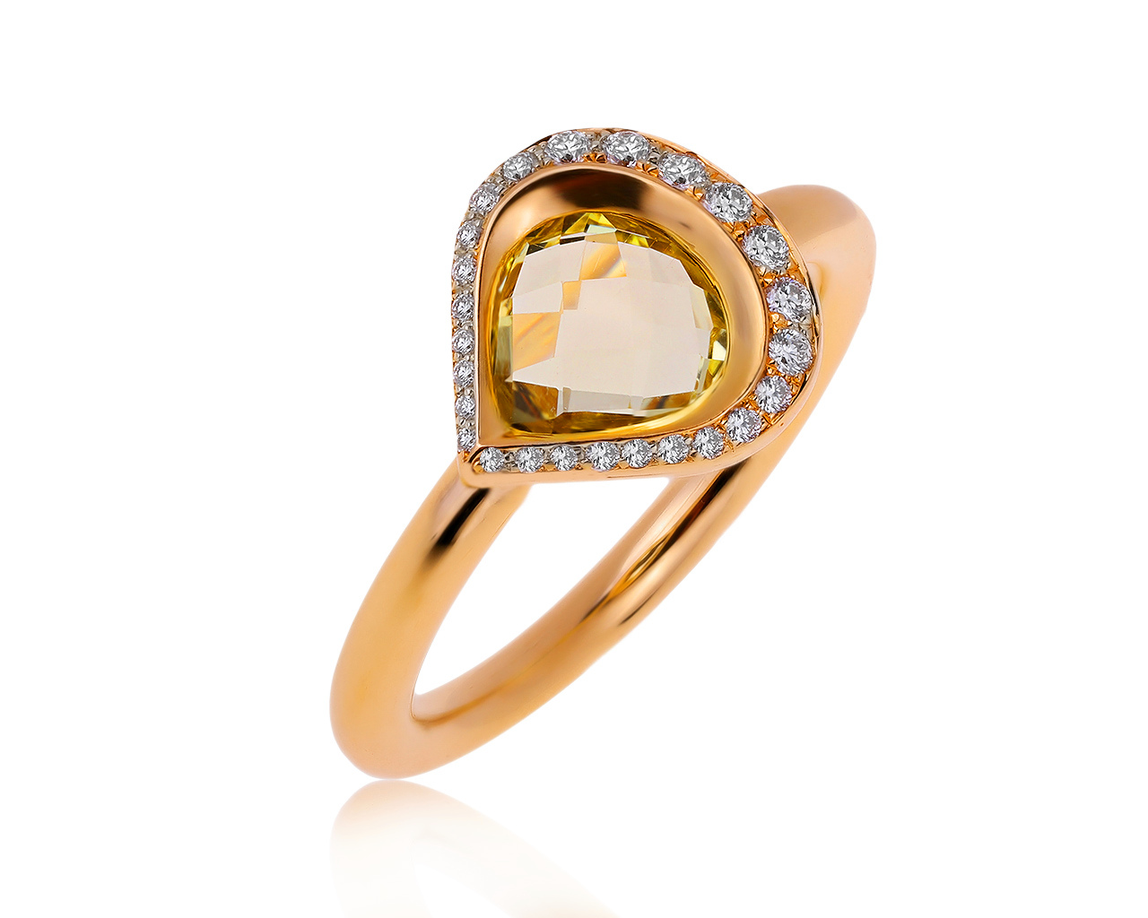 Оригинальное золотое кольцо с цитрином 1.15ct Padani