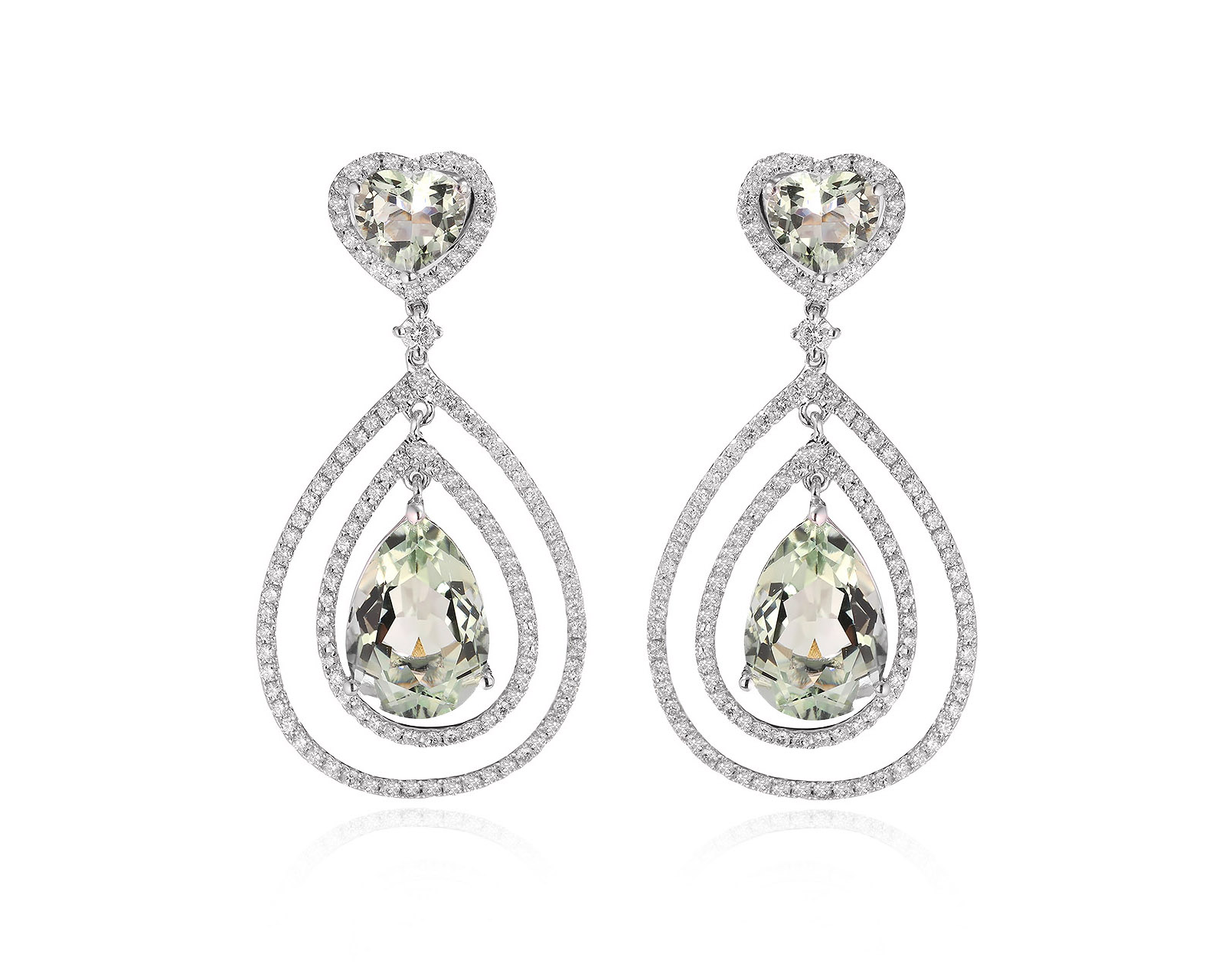 Золотые серьги с празиолитами 7.47ct и бриллиантами 1.21ct 060326/4