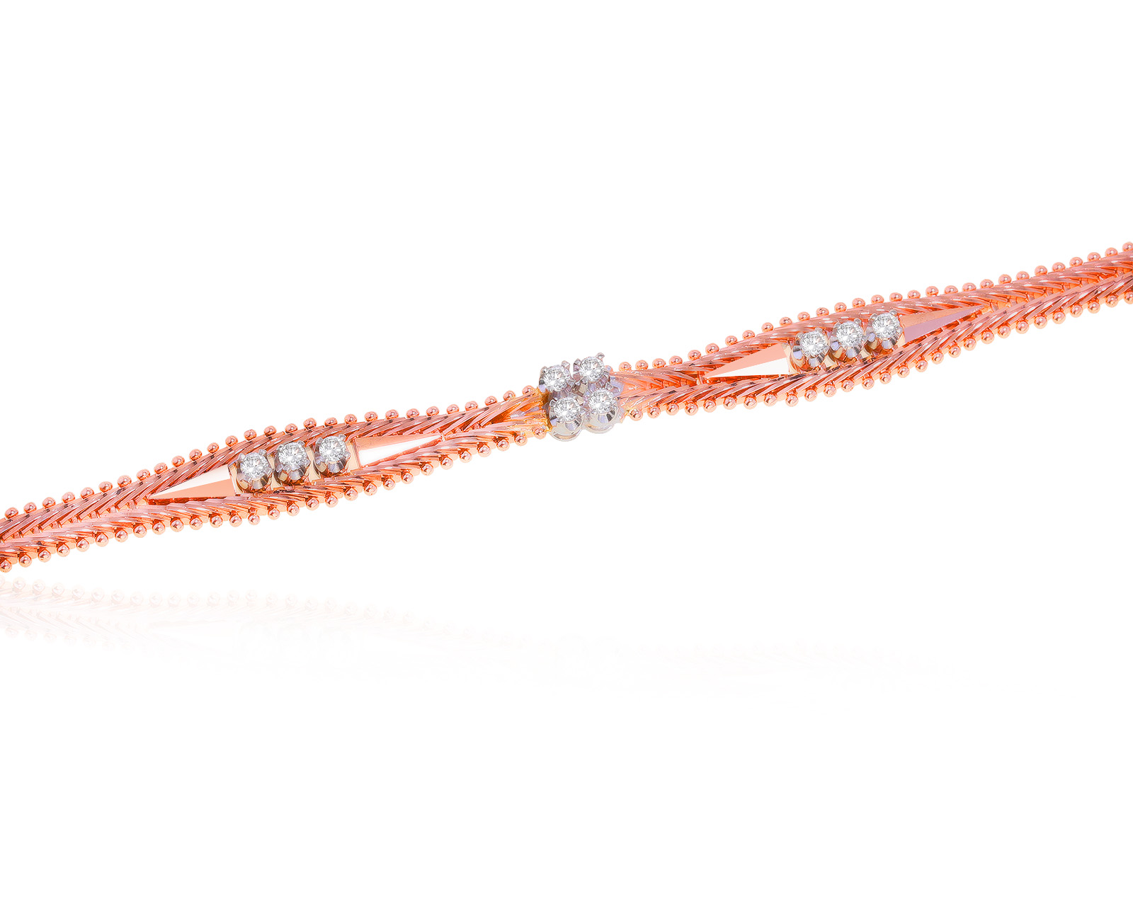 Итальянский золотой браслет с бриллиантами 0.40ct