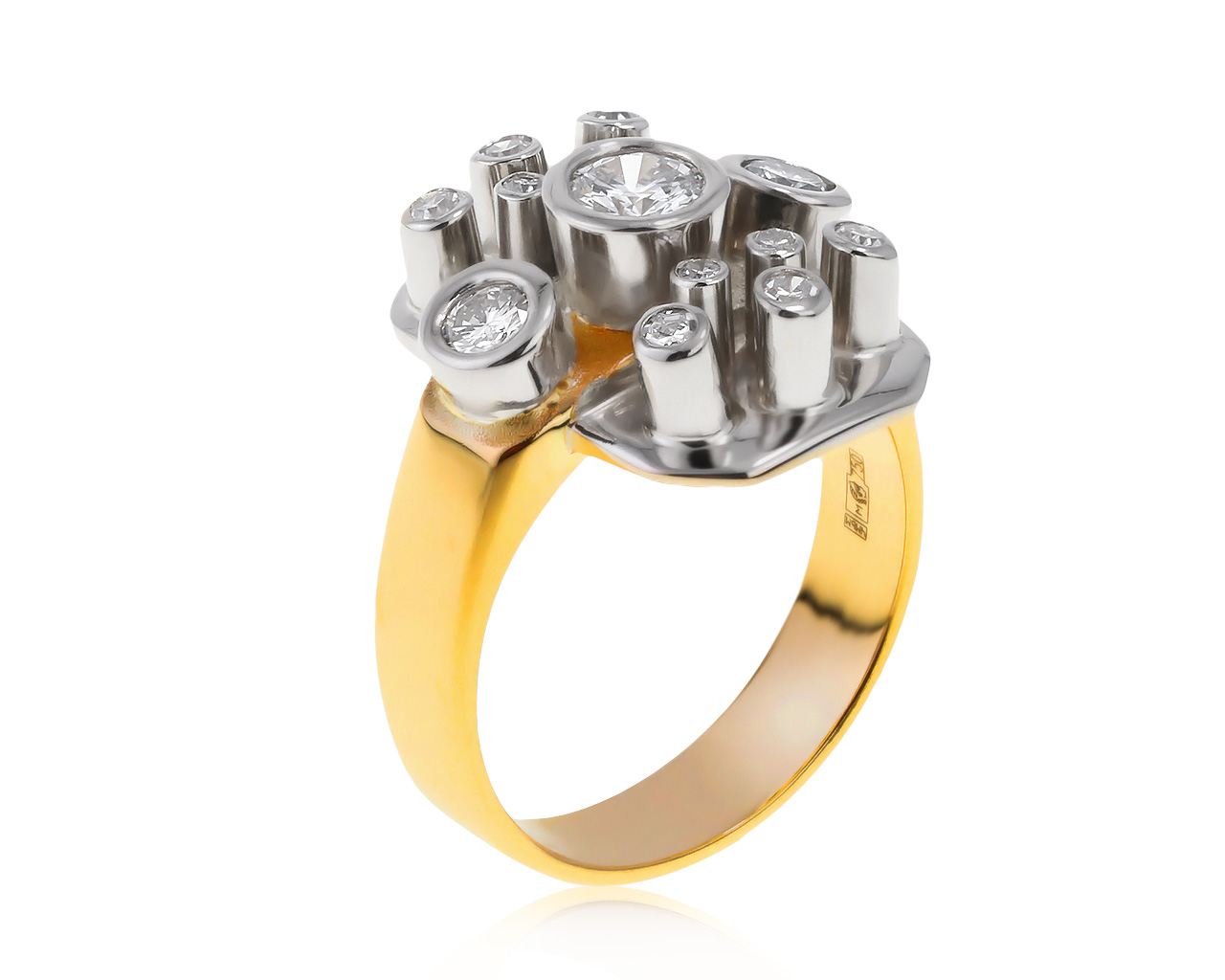 Престижное золотое кольцо с бриллиантами 0.61ct 100521/7