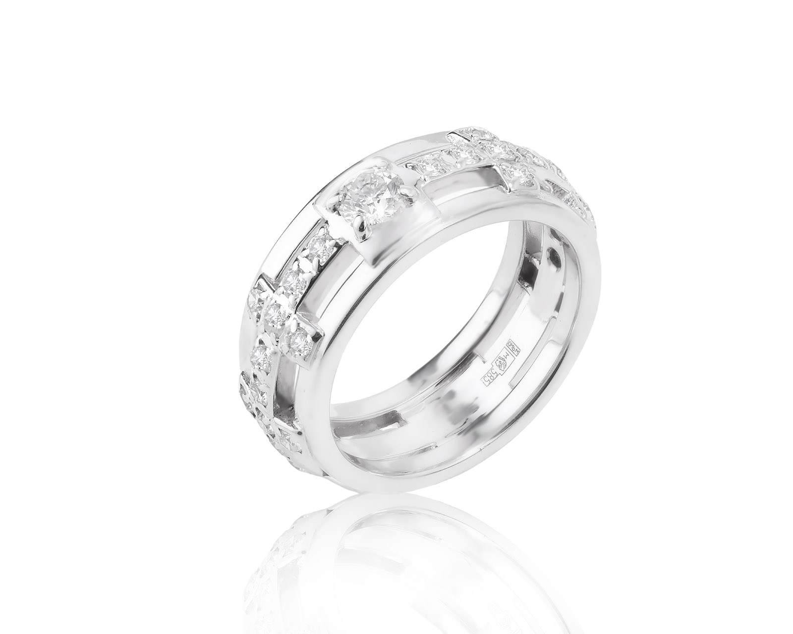 Золотое кольцо с бриллиантами 0.69ct 190124/2