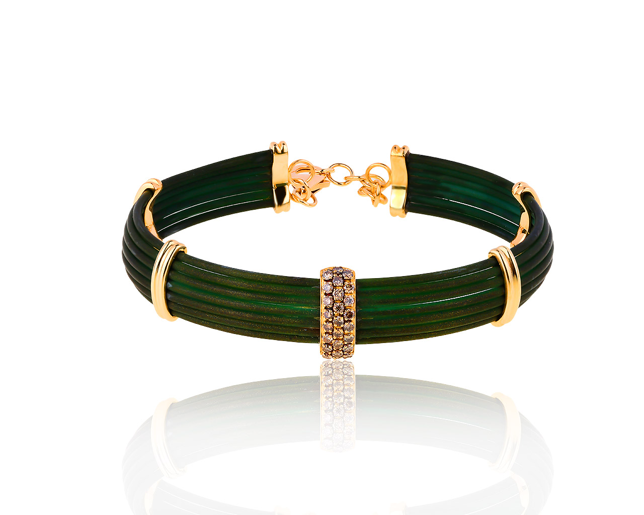 Внушительный золотой браслет с бриллиантами 0.37ct 220719/11