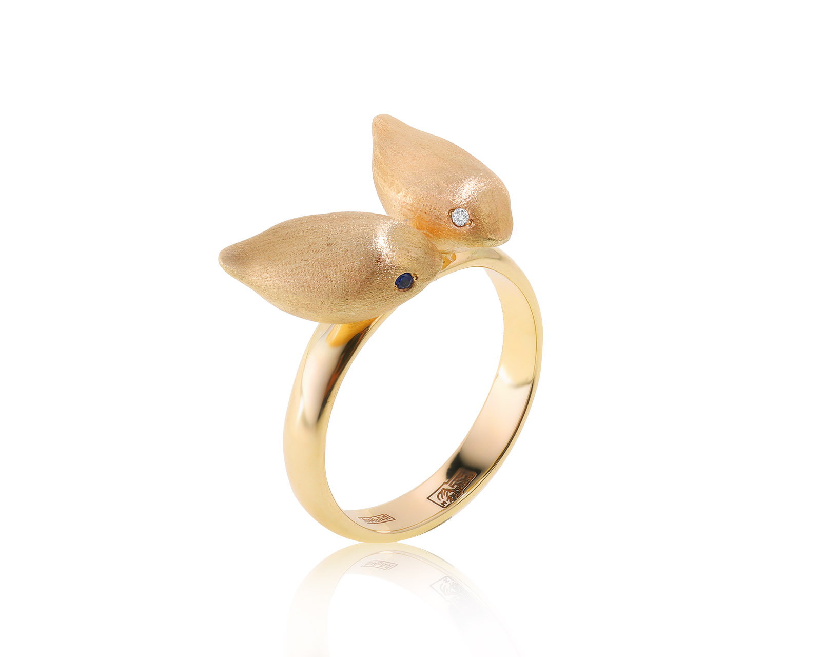 Изысканное золотое кольцо с сапфирами 0.01ct 030323/3