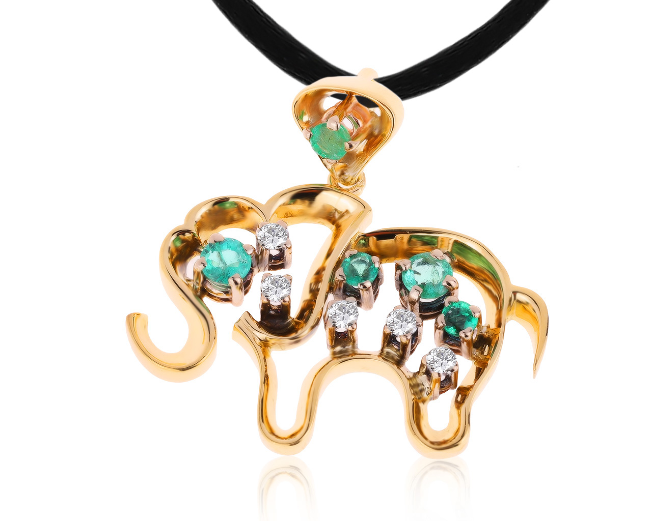 Прелестный золотой кулон с изумрудами 0.41ct 041020/3