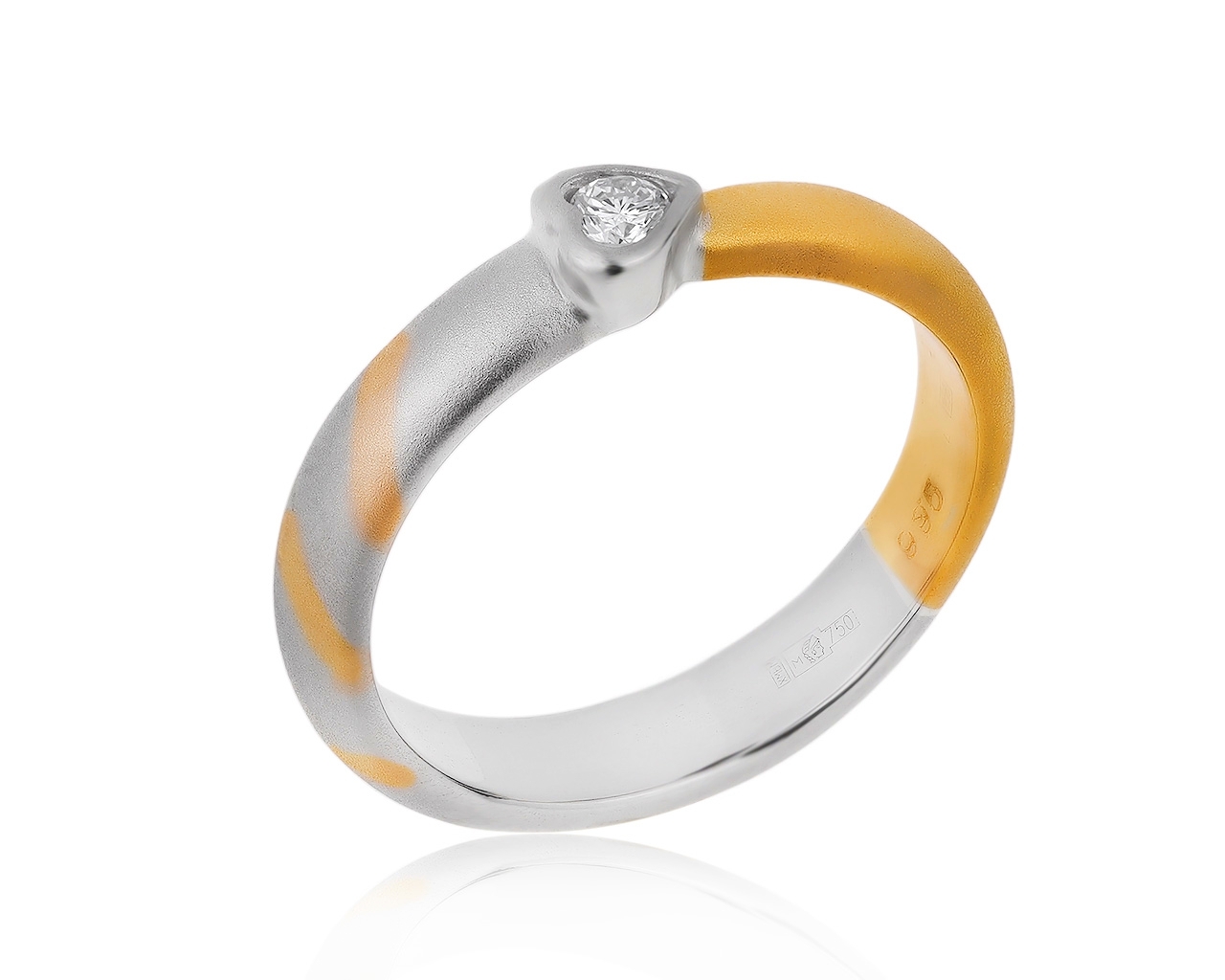 Престижное золотое кольцо с бриллиантом 0.06ct 210420/1