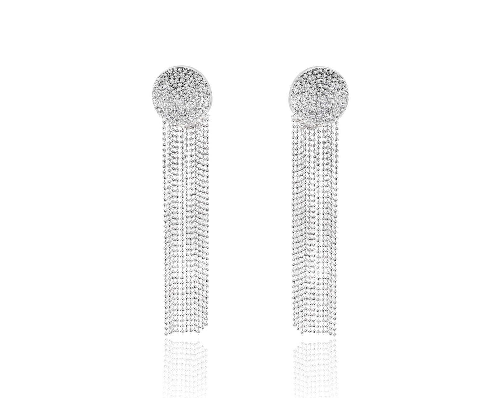 Прекрасные золотые серьги с бриллиантами 0.65ct