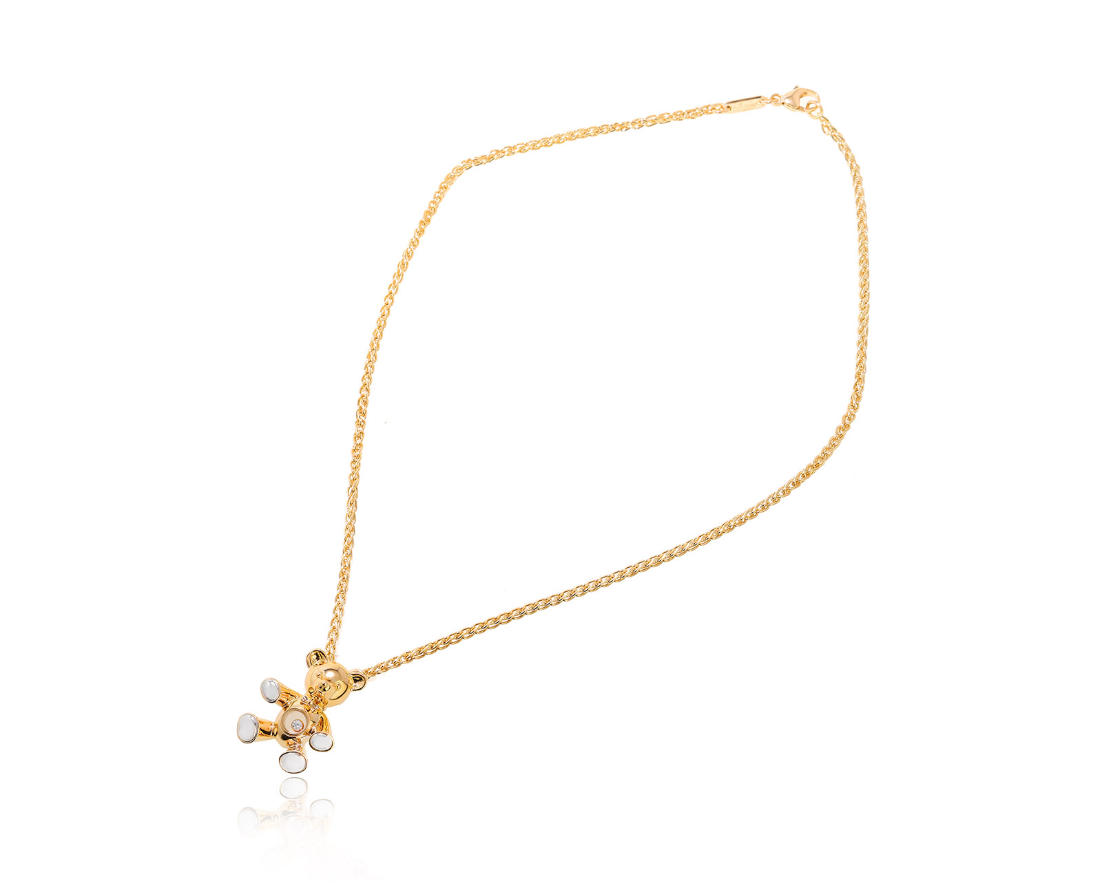 Оригинальный золотой кулон Chopard Happy Diamond Bear