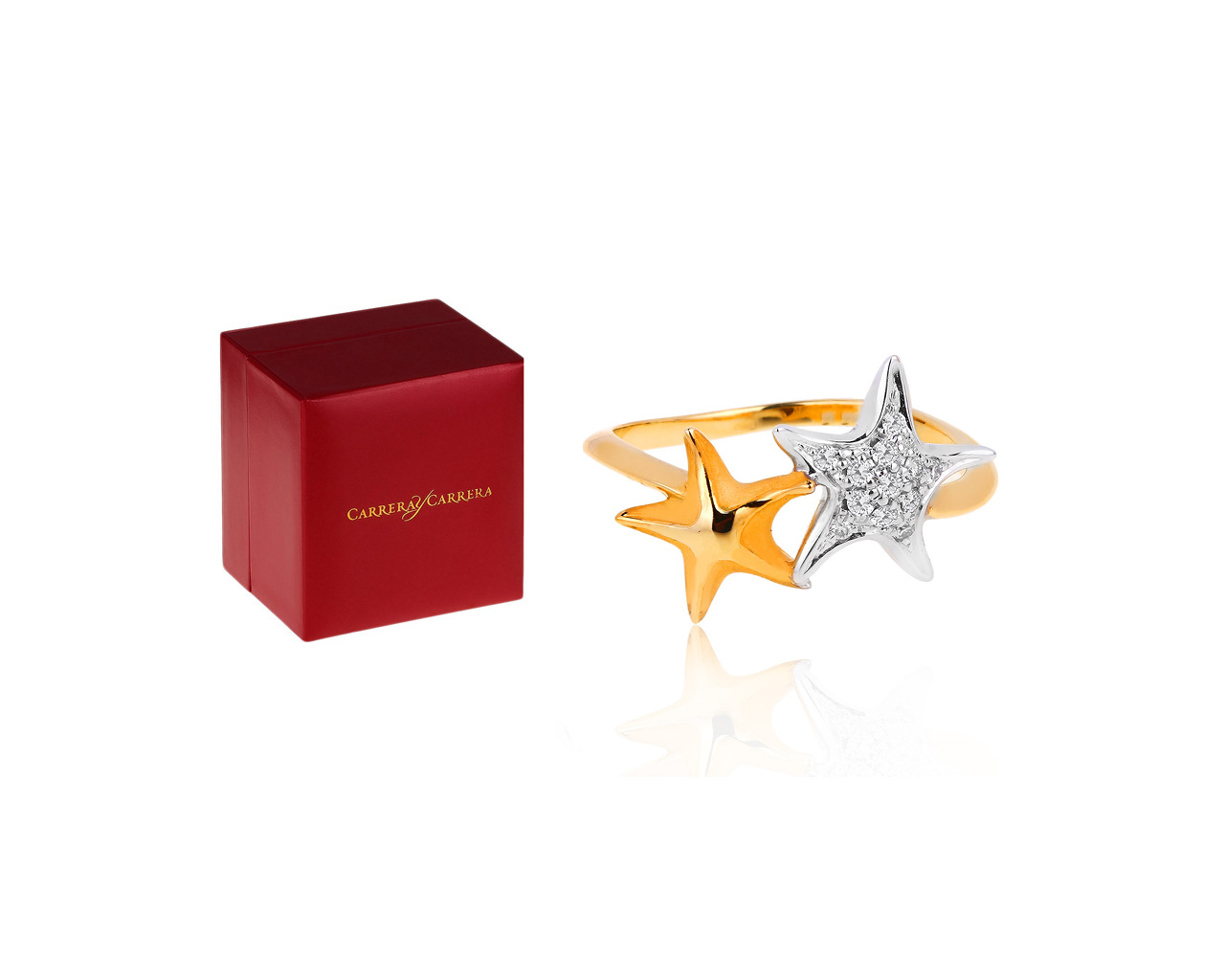 Золотое кольцо с бриллиантами 0.11ct Carrera y Carrera Starfish
