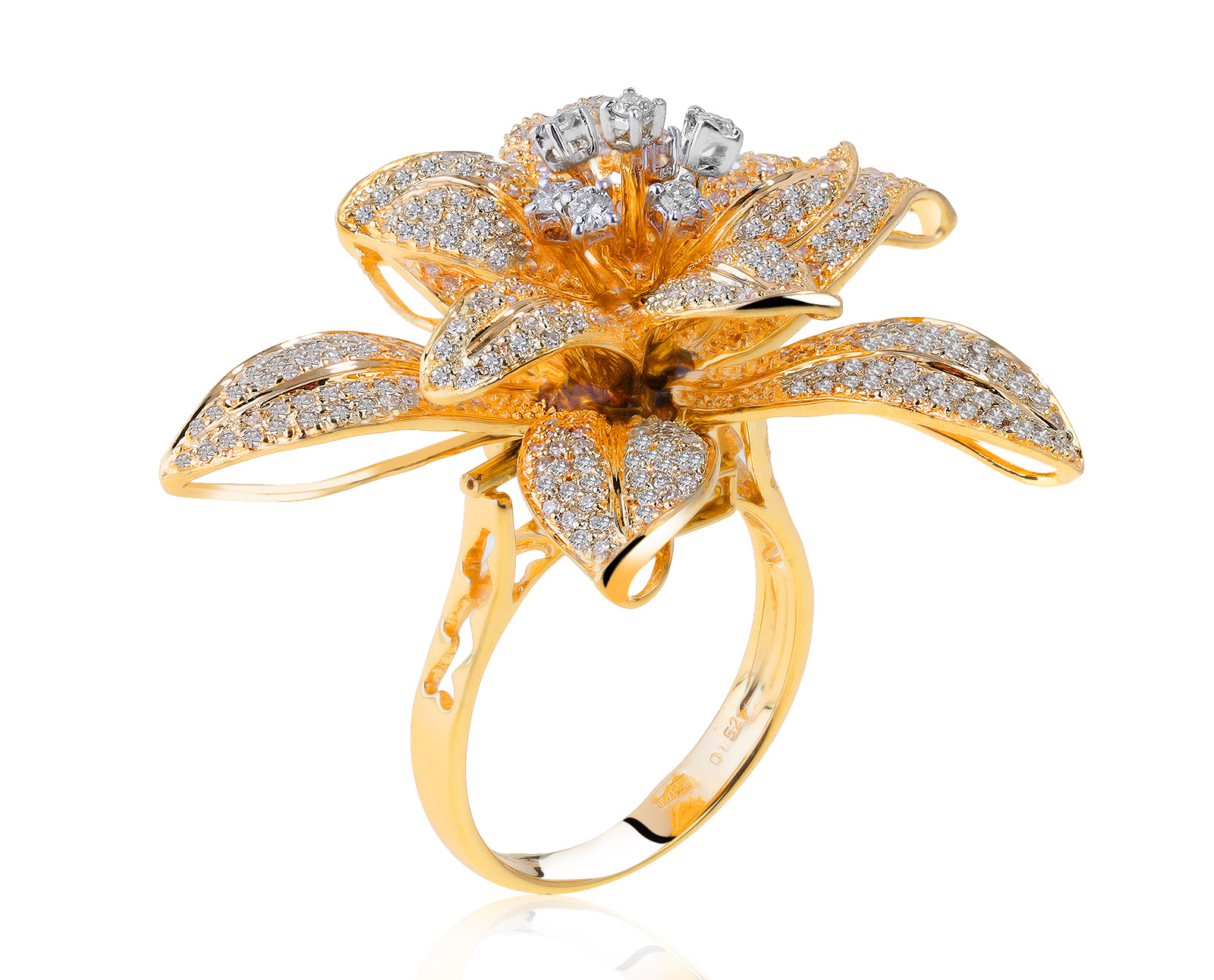 Изумительное золотое кольцо-кулон с бриллиантами 1.25ct 010921/2