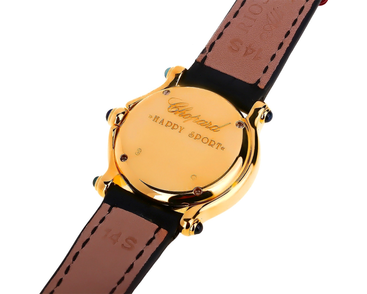 Золотые часы с бриллиантами и сапфирами Chopard Happy Sport