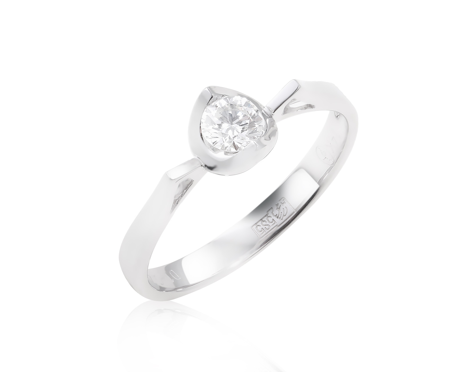 Золотое кольцо с бриллиантом 0.22ct 280224/3