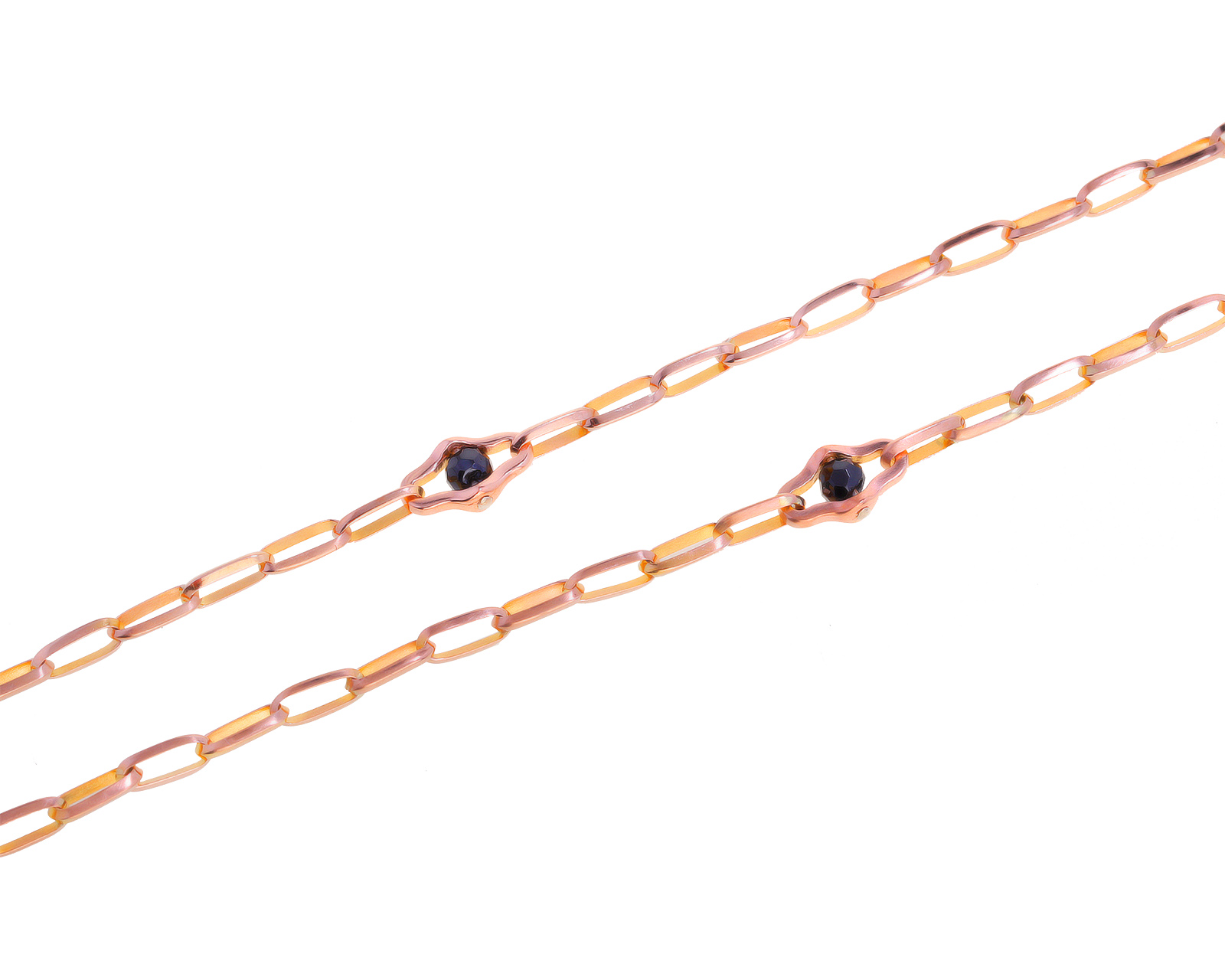 Оригинальная золотая цепь с ониксами 0.45ct Maxioro