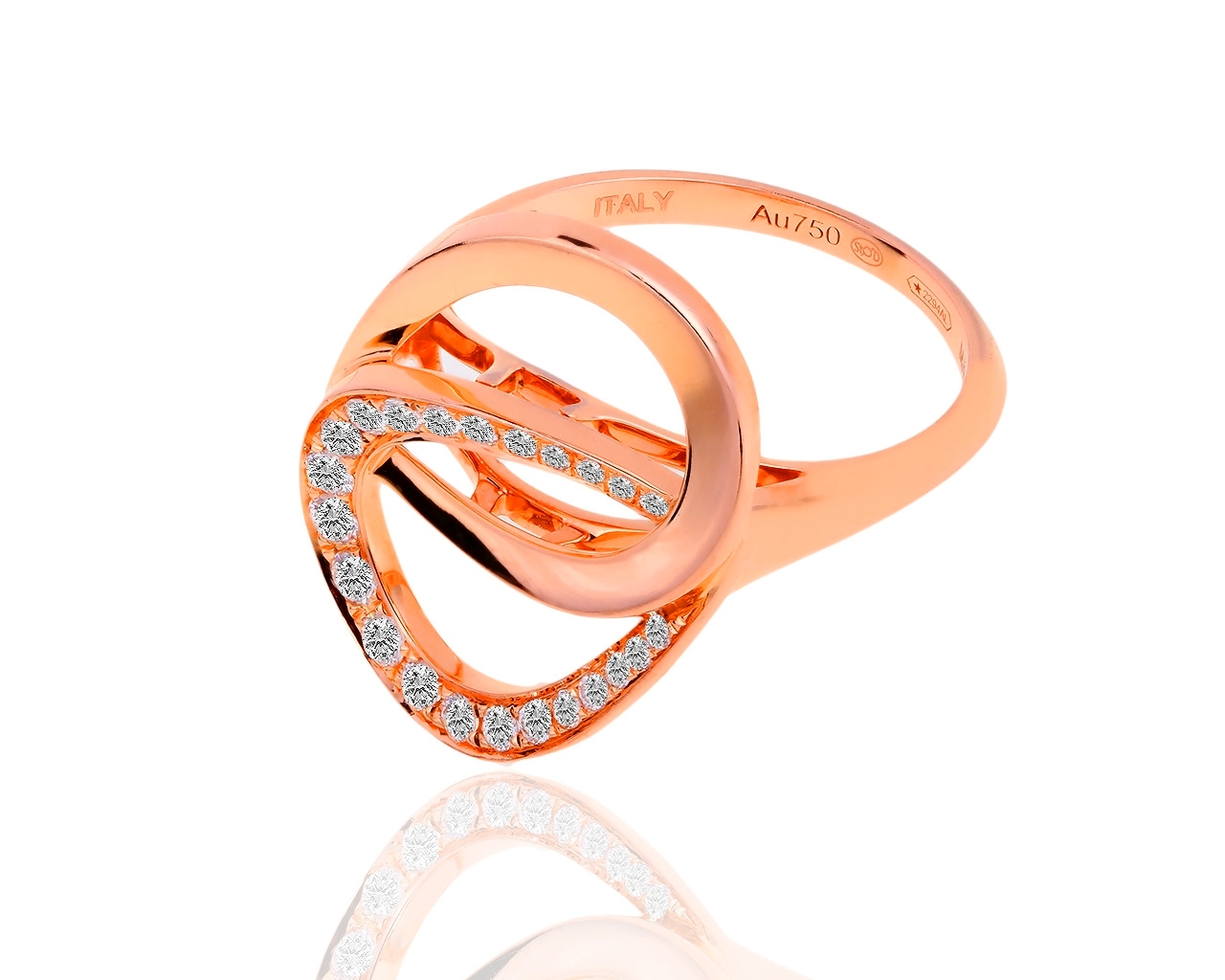 Оригинальное золотое кольцо с бриллиантами 0.30ct Montblanc