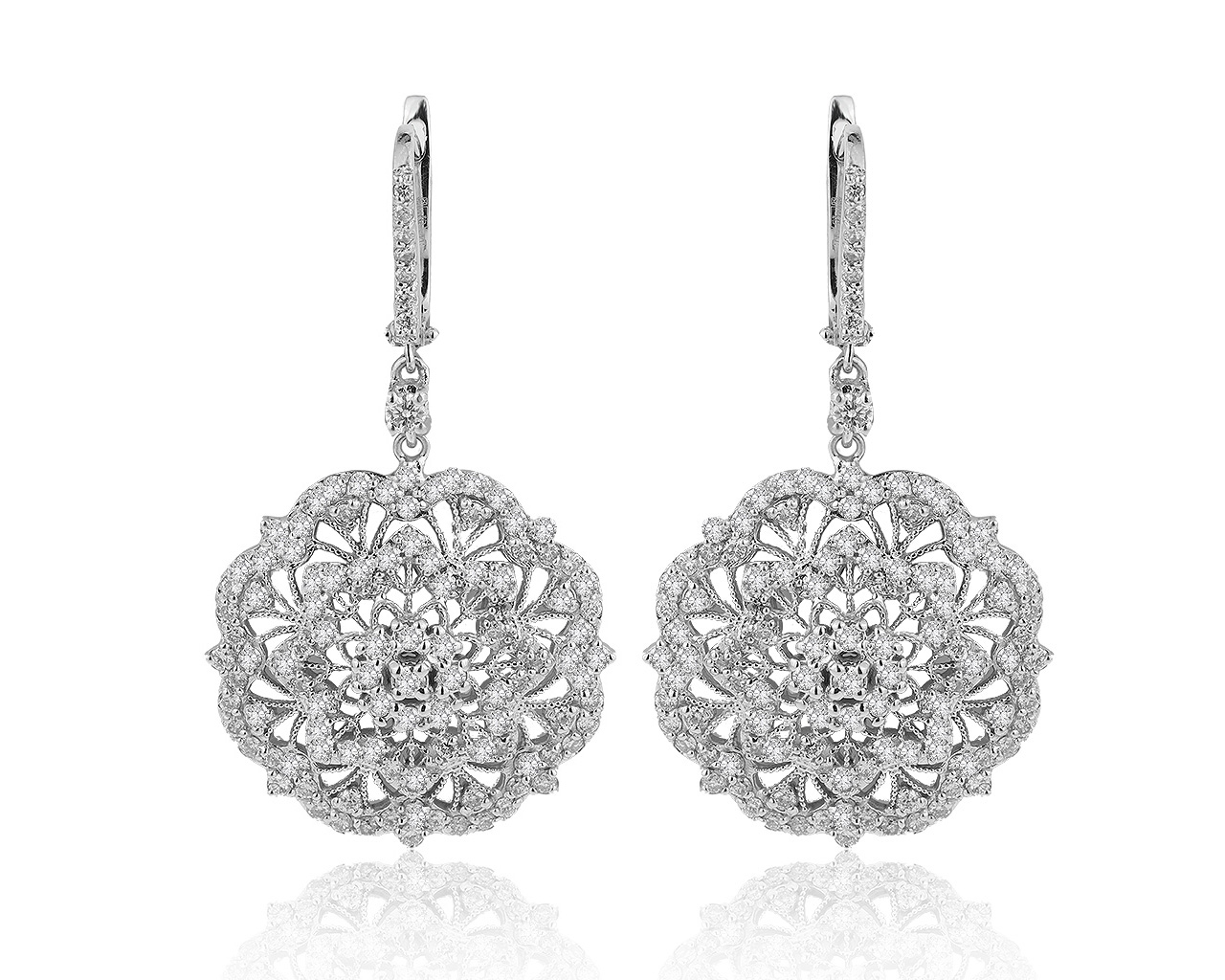 Элегантные золотые серьги с бриллиантами 2.80ct 180720/6