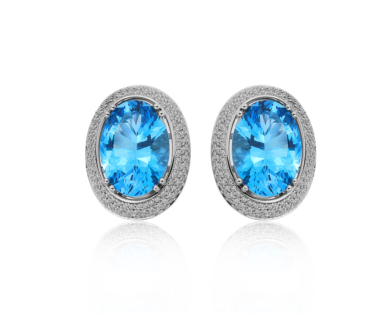 Престижные золотые серьги с топазами 19.78ct 190320/10 Престижные золотые серьги с топазами 19.78ct 190320/10