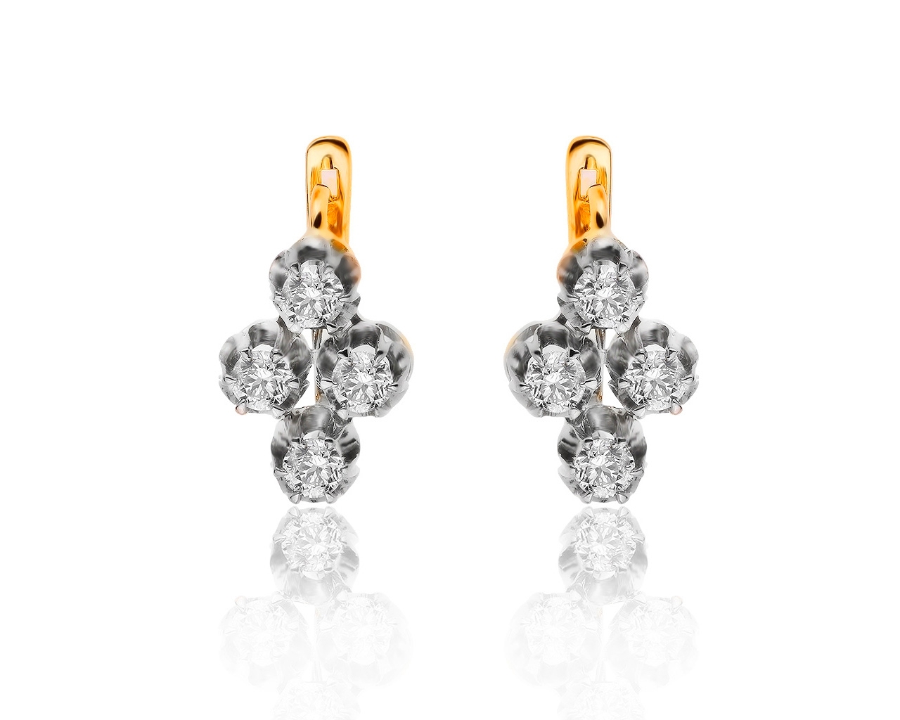Чарующие золотые серьги с бриллиантами 2.25ct 140919/17