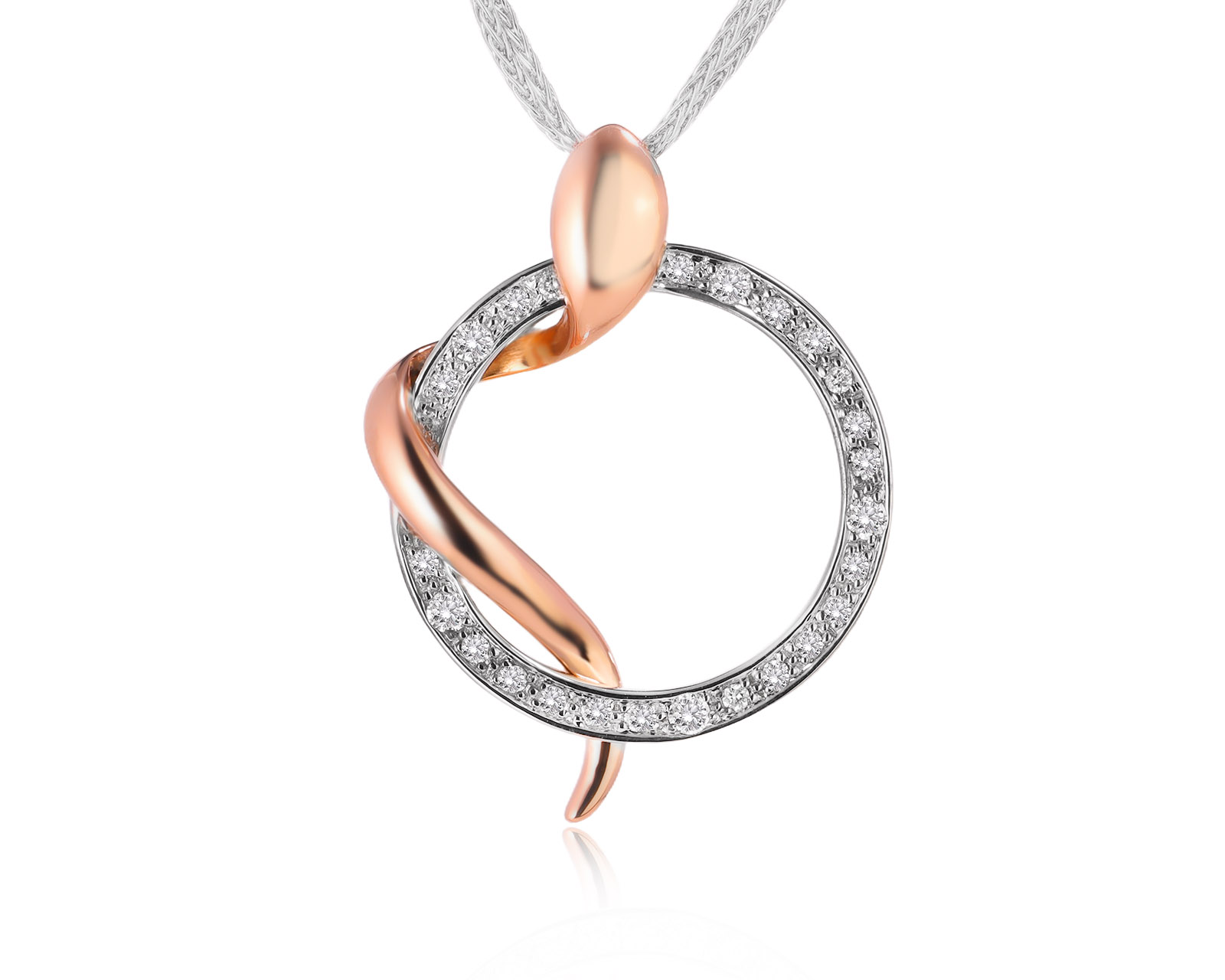 Оригинальное золотое колье с бриллиантами 0.34ct Damiani Infinito 050326/4