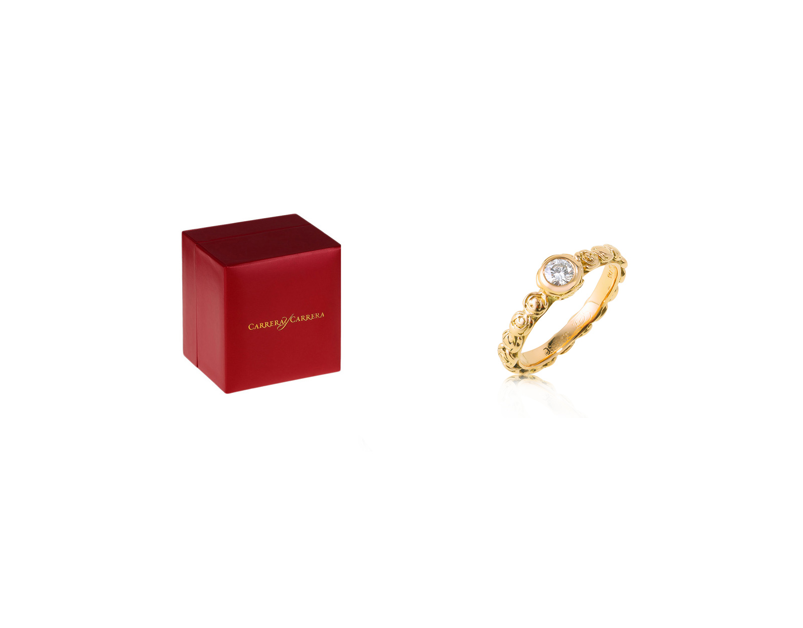 Оригинальное золотое кольцо Carrera y Carrera Jardin de Rosas