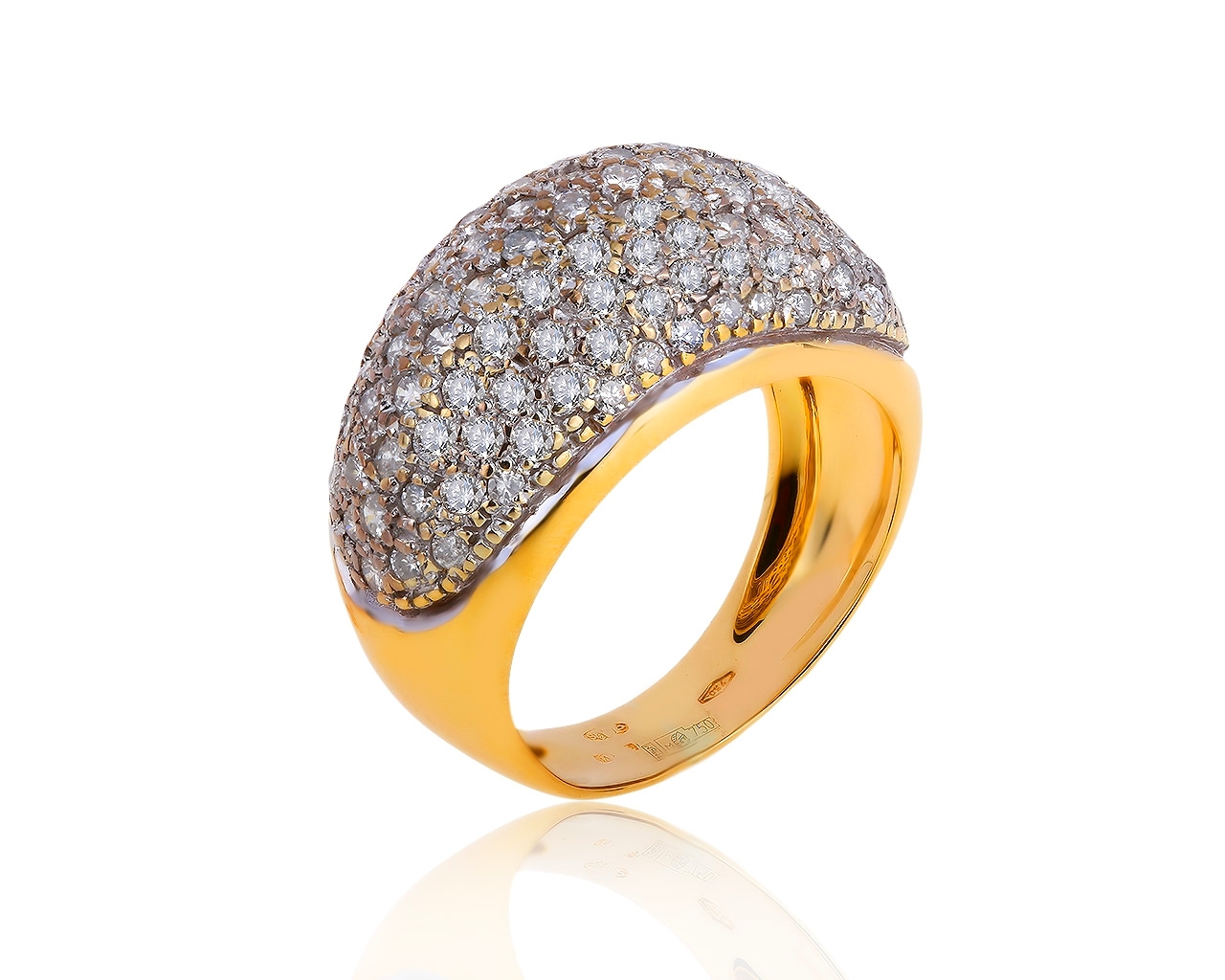 Итальянское золотое кольцо с бриллиантами 1.67ct