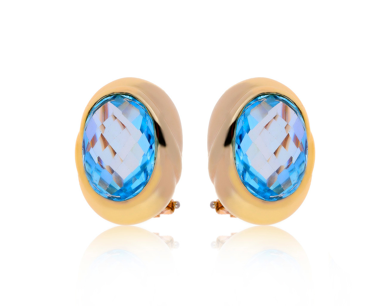 Великолепные золотые серьги с топазами 9.78ct 150320/10