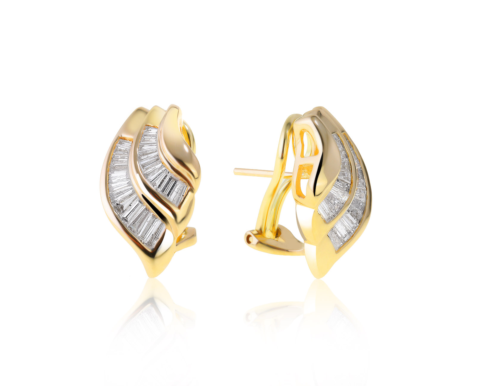 Модные золотые серьги с бриллиантами 0.98ct 240521/9