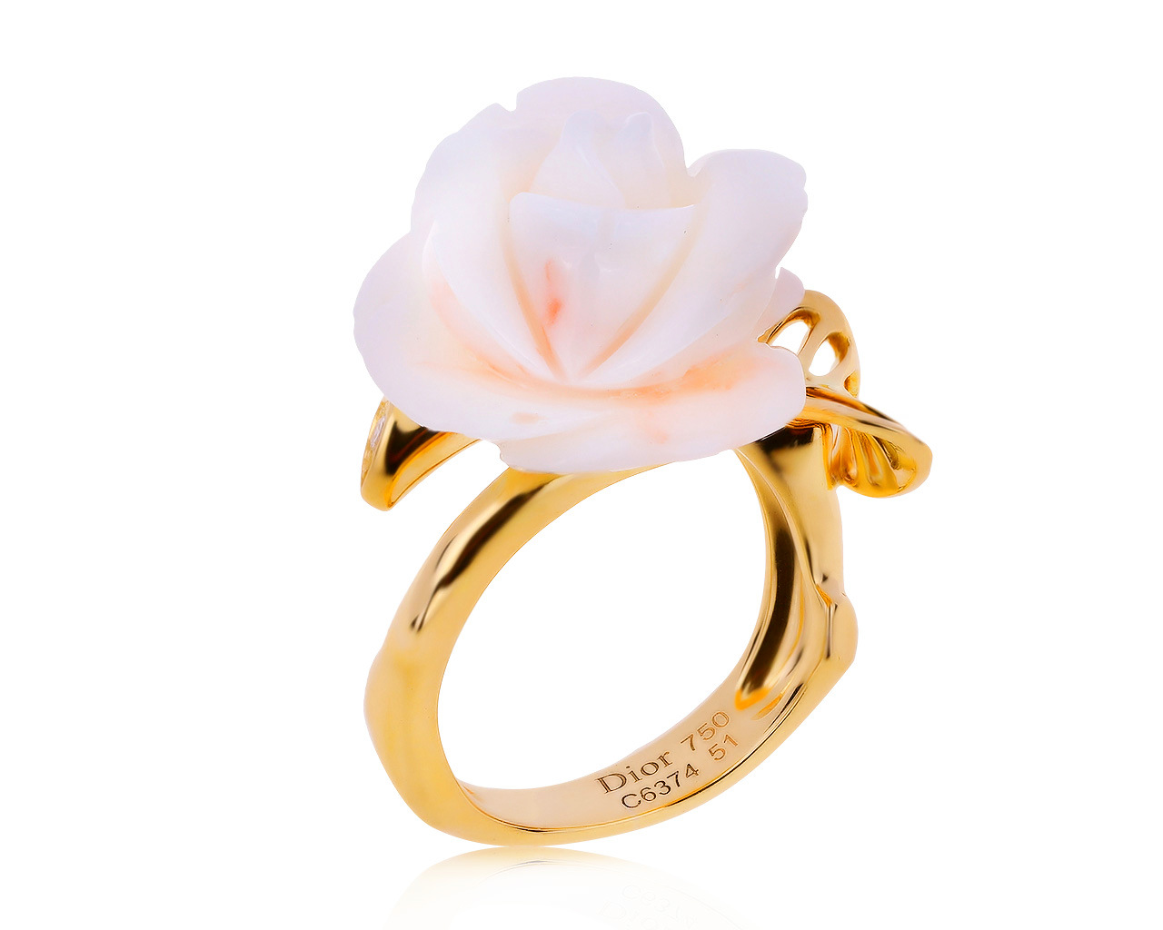 Оригинальное золотое кольцо с бриллиантом 0.03ct Dior 280320/3