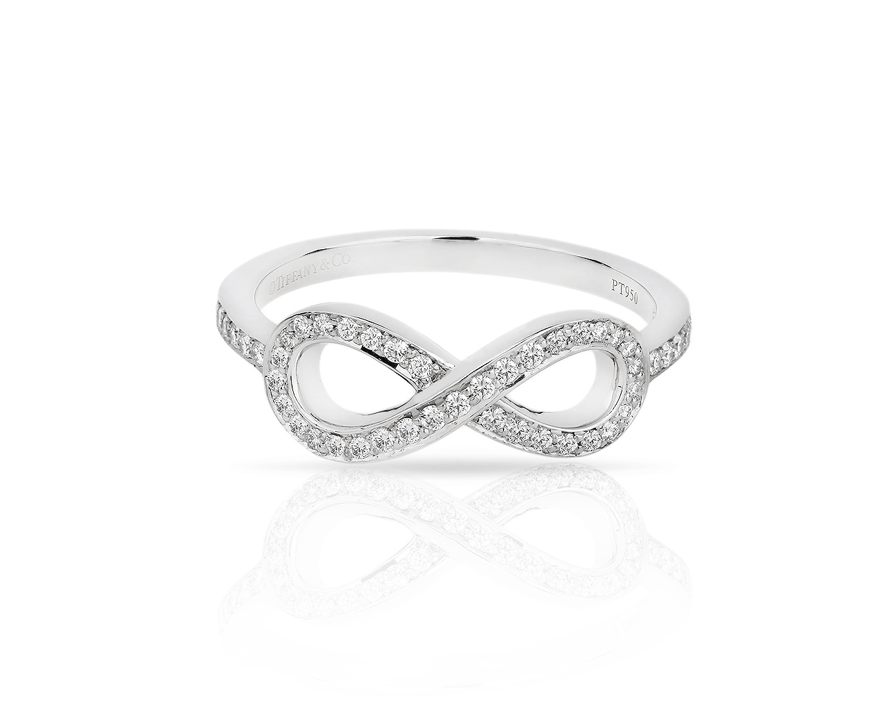 Платиновое кольцо с бриллиантами 0.13ct Tiffany&Co Infinity