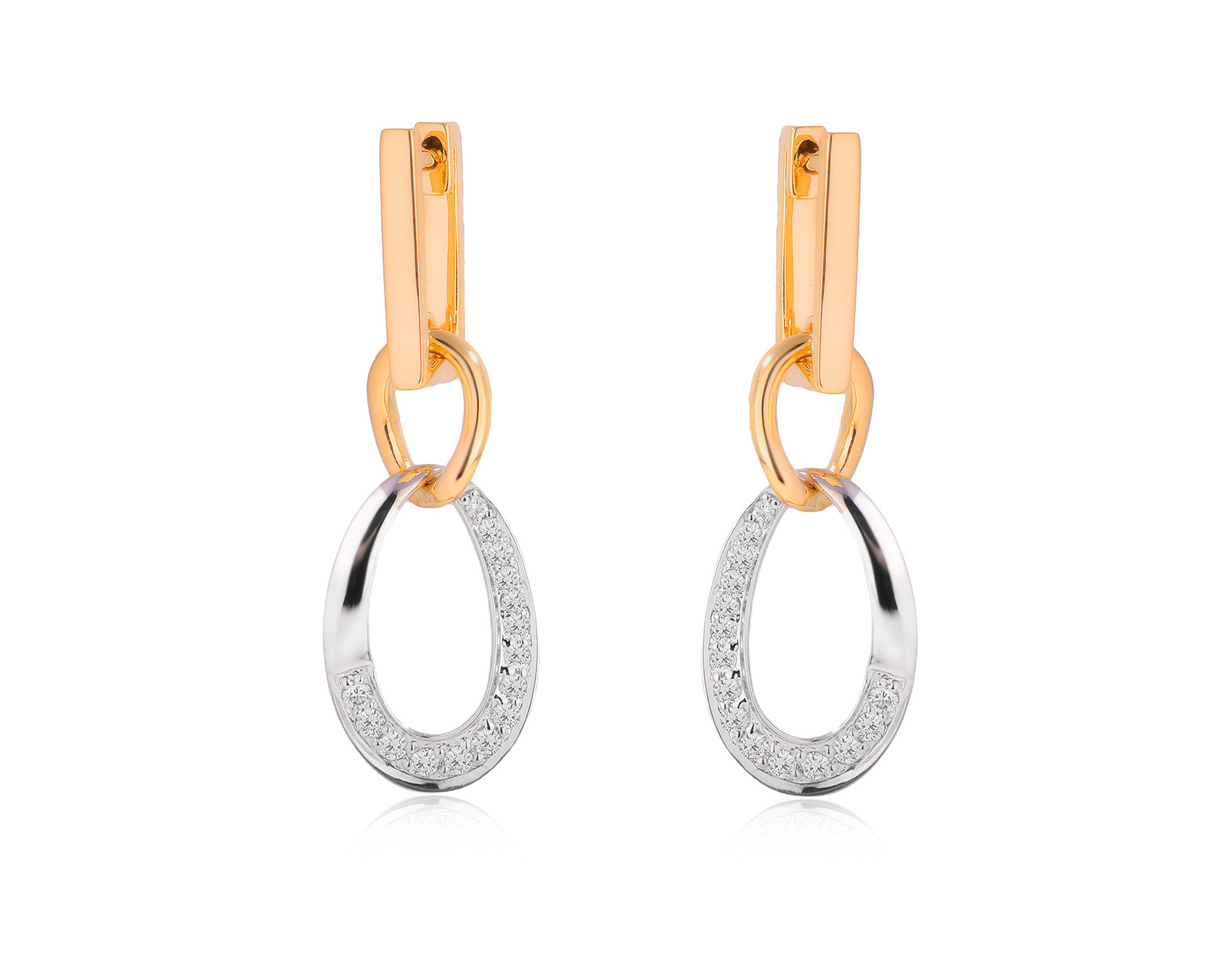 Золотые серьги с бриллиантами 0.30ct