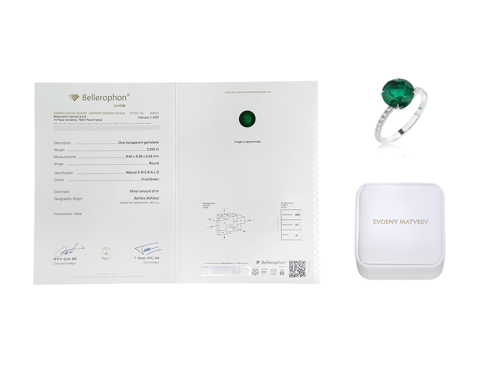 Золотое кольцо с изумрудом Замбия 3.29ct Evgeny Matveev