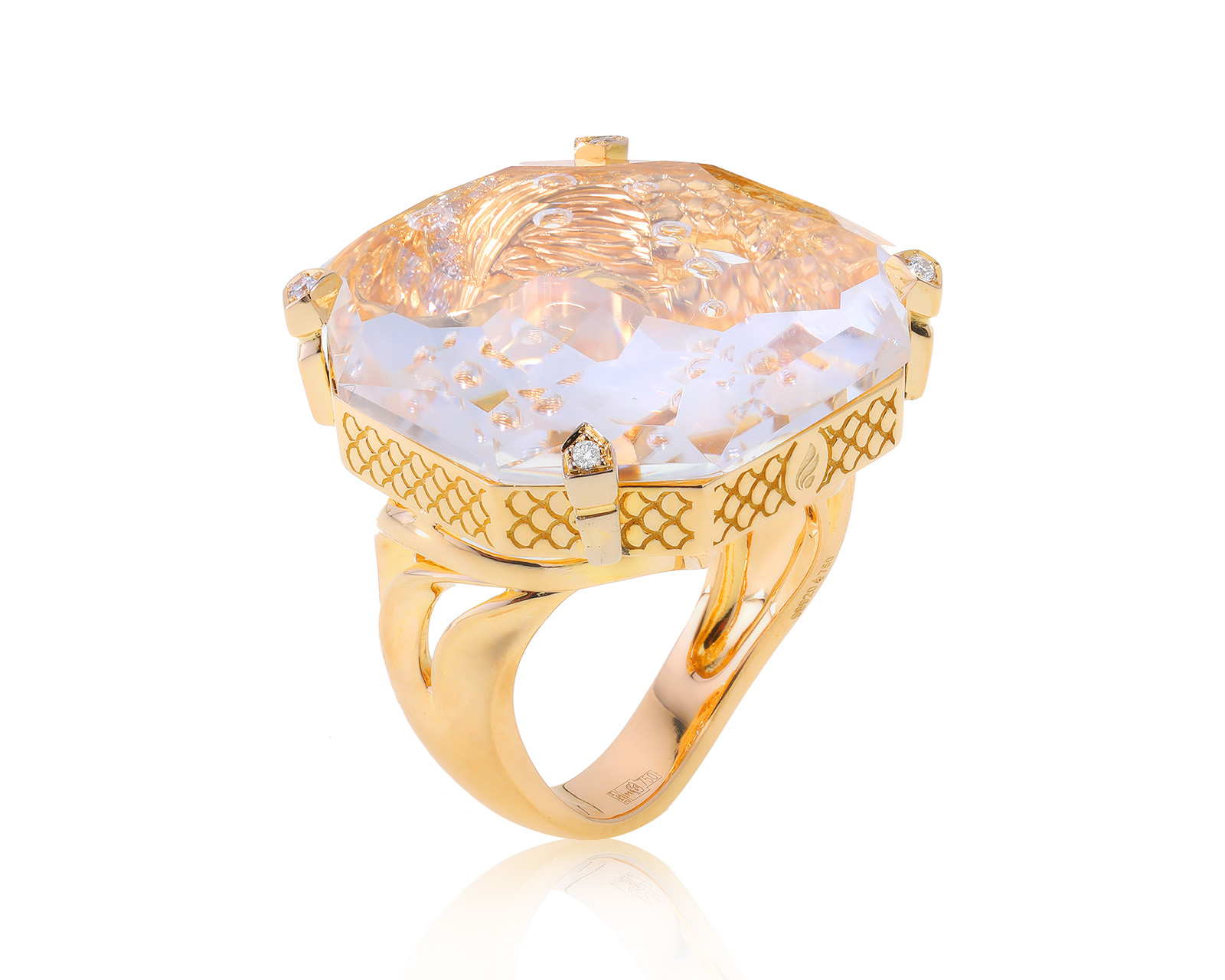 Оригинальное золотое кольцо Magerit Sirena Burbuja 281222/8