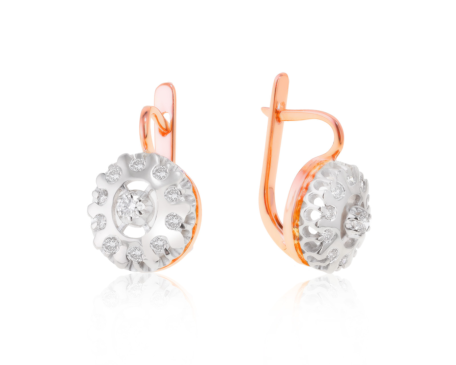 Волшебные золотые серьги с бриллиантами 0.69ct 210422/4