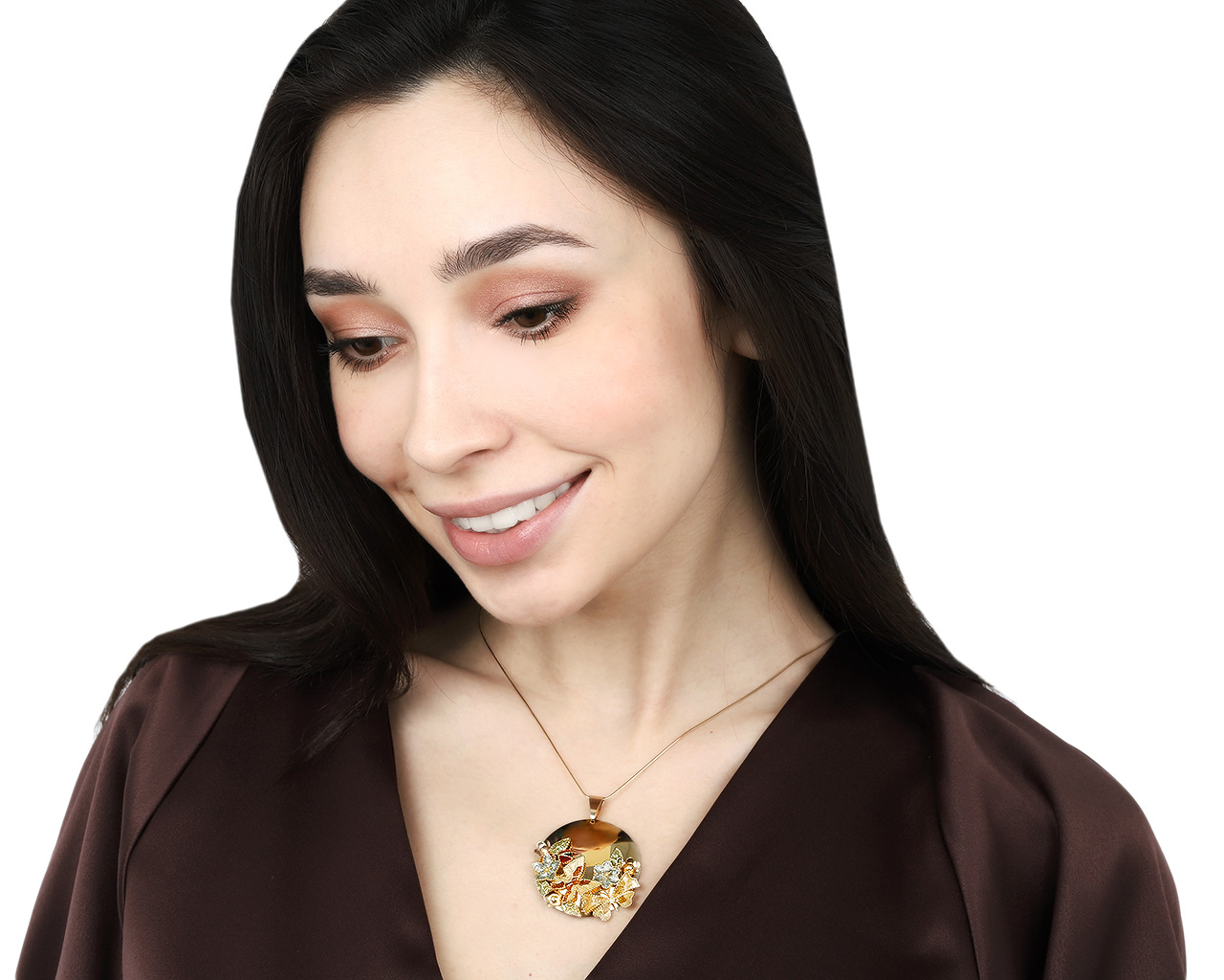 Восхитительный золотой кулон с эмалями