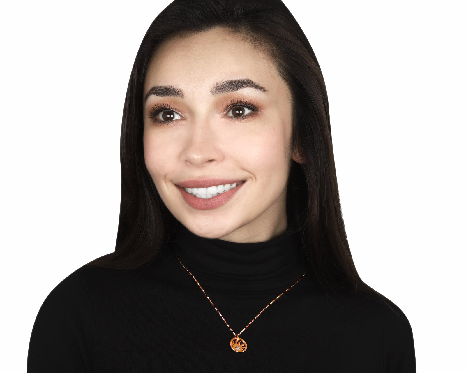 Оригинальный золотой кулон с бриллиантом 0.03ct Chopard Happy Diamond Sun