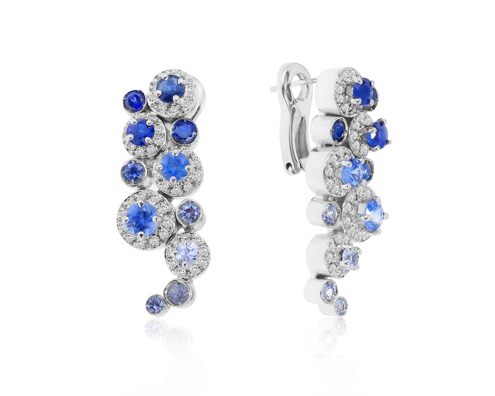 Очаровательные золотые серьги с сапфирами 3.70ct 291121/17