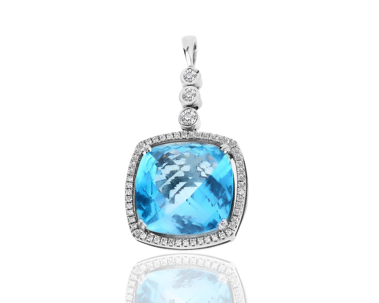 Золотая подвеска с топазом и бриллиантами 0.80ct 261218/8