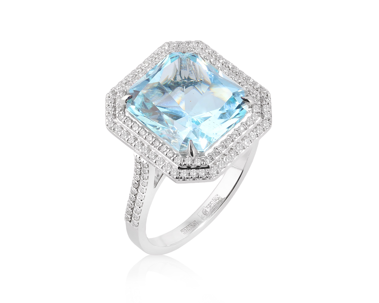 Оригинальное золотое кольцо с аквамарином 6.10ct Constantin Artmayer 050326/КМ314