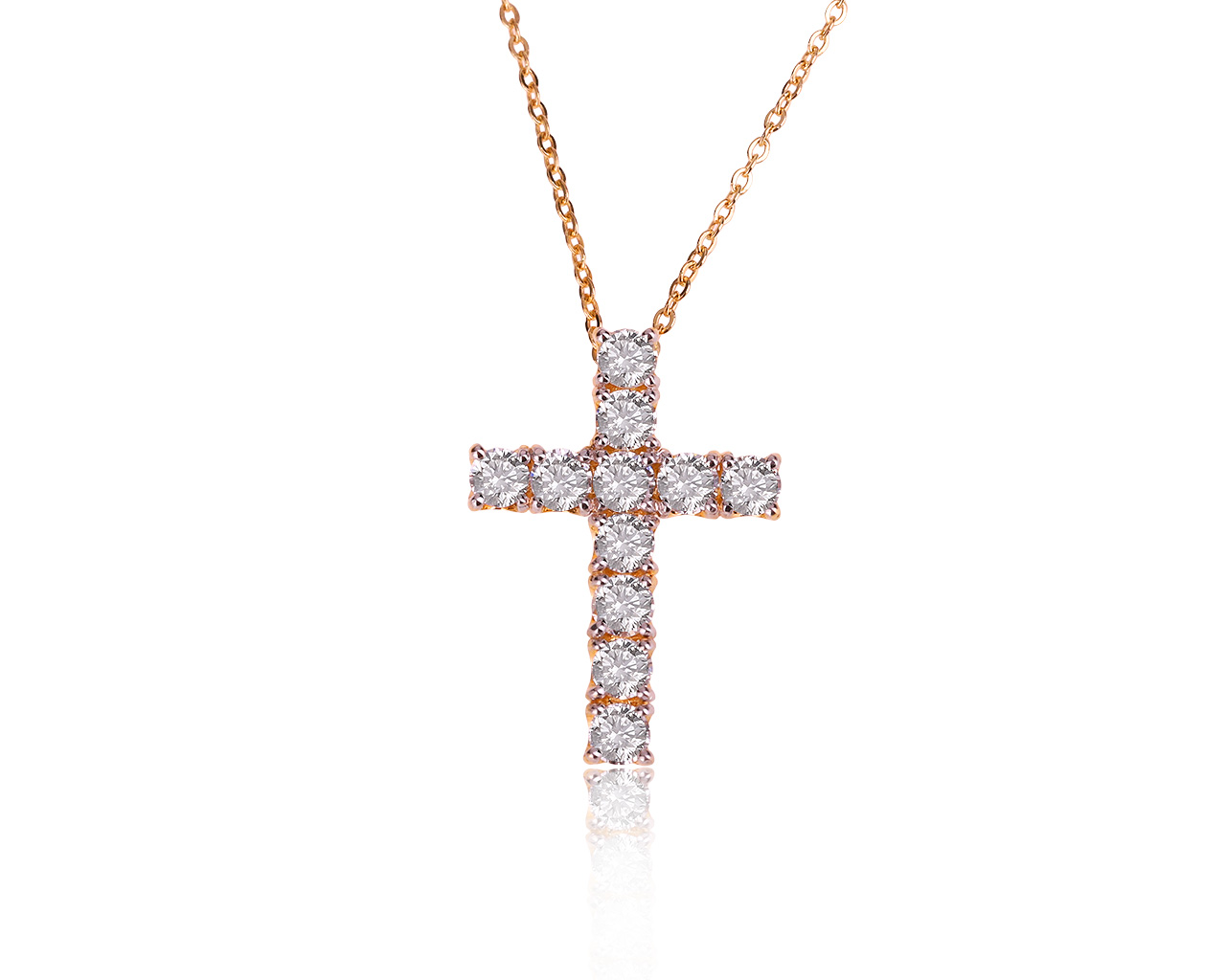 Достойный золотой кулон с бриллиантами 0.80ct