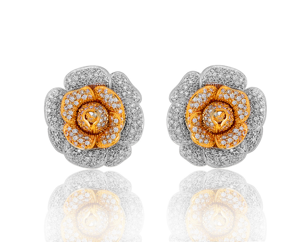 Притягательные золотые серьги с бриллиантами 2.12ct 010719/5