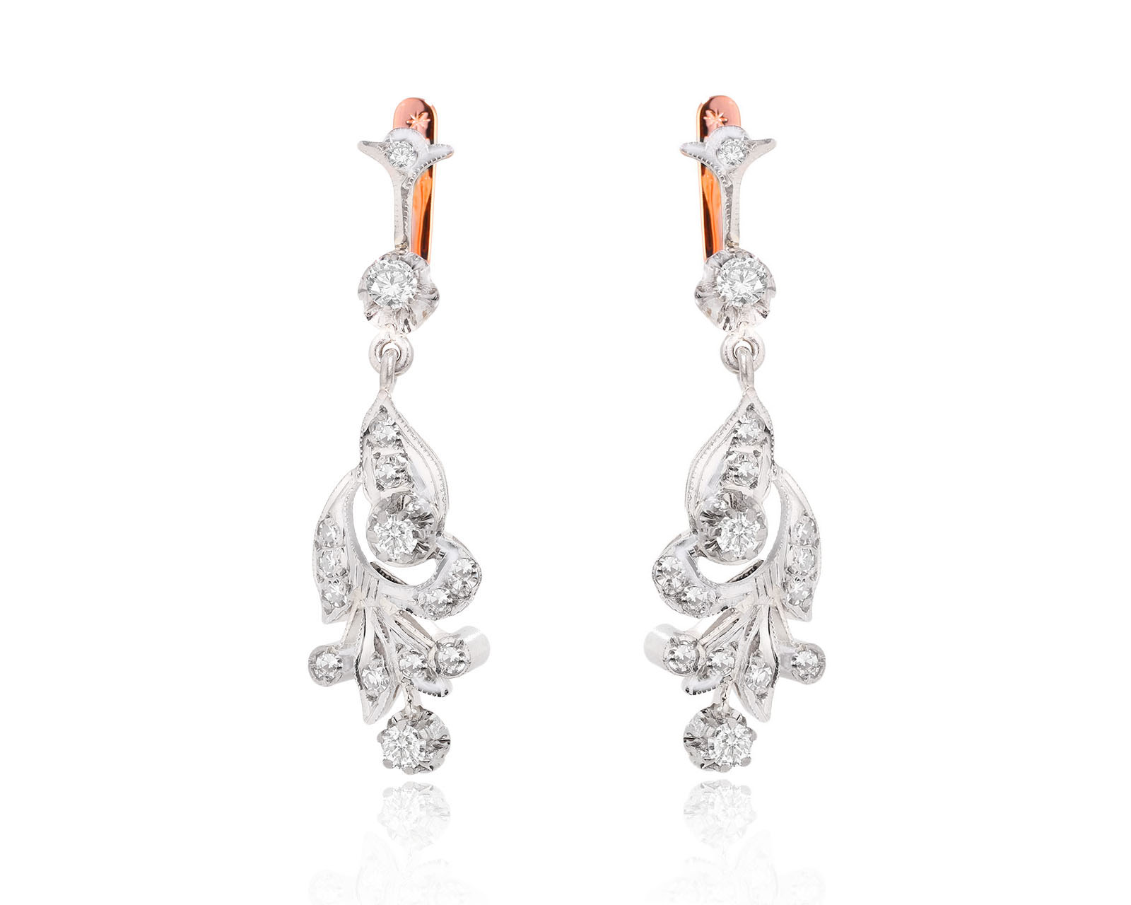 Винтажные золотые серьги с бриллиантами 1.47ct 261124/9