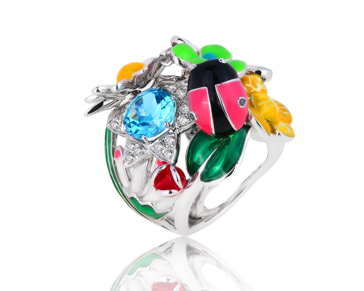 Коктейльное золотое кольцо с топазом и бриллиантами 0.41ct Safo Joailleri 240719/33 Коктейльное золотое кольцо с топазом и бриллиантами 0.41ct Safo Joailleri 240719/33