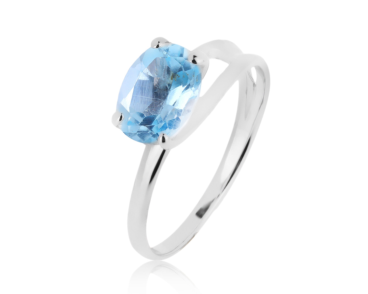 Современное золотое кольцо с топазом 1.42ct 080720/7