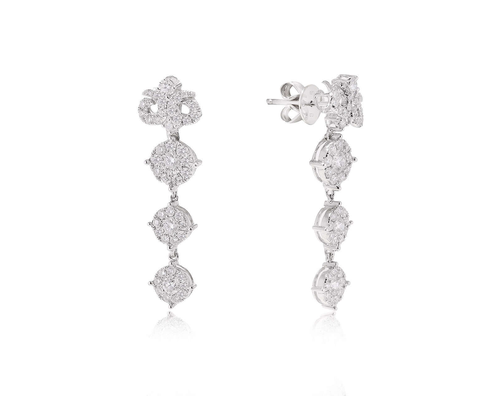 Оригинальные золотые серьги с бриллиантами 2.18ct LTJ 010523/1