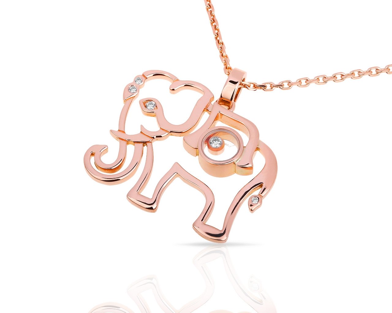 Оригинальный золотой кулон Chopard Happy Elephant 130318/3