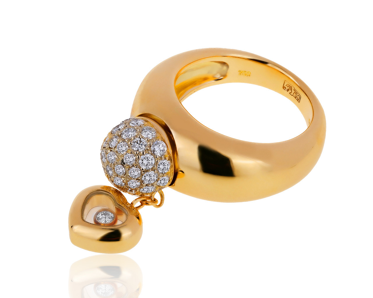 Оригинальное золотое кольцо с бриллиантами 0.86ct Chopard