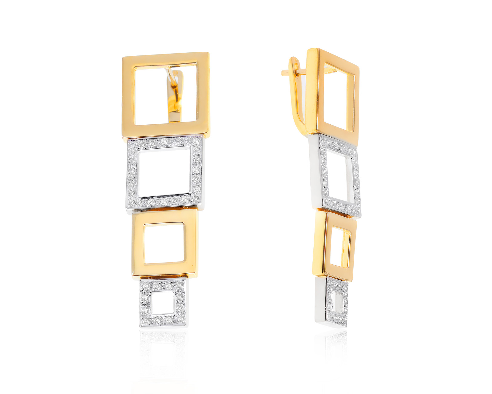 Красивые золотые серьги с бриллиантами 0.48ct 241222/3