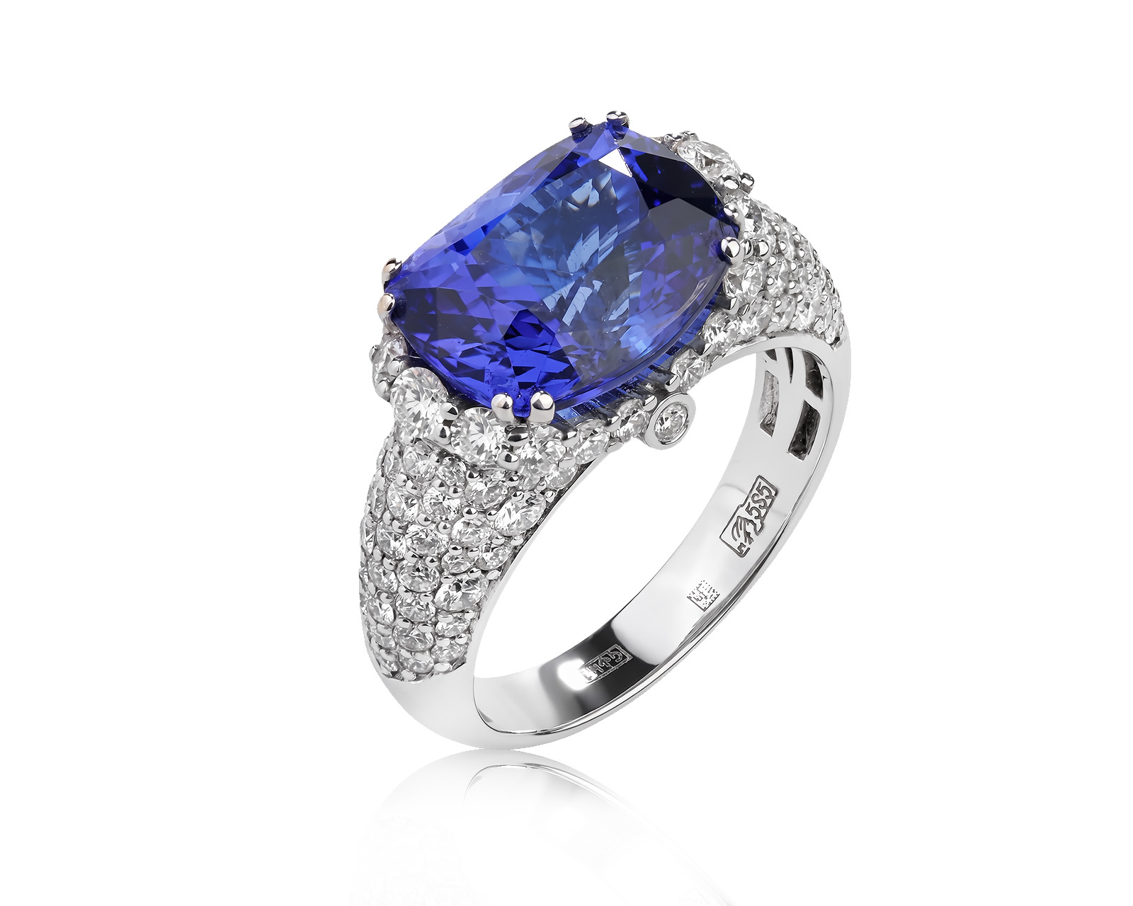 Оригинальное золотое кольцо с танзанитом 6.14ct Lykov`s Jewellery 040626/КМ396