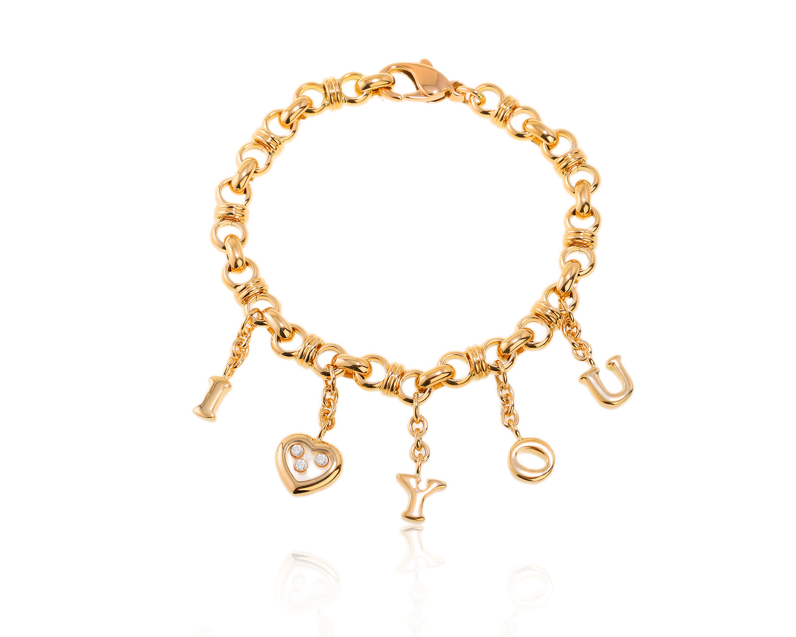 Оригинальный золотой браслет Chopard Happy Diamonds 091123/2