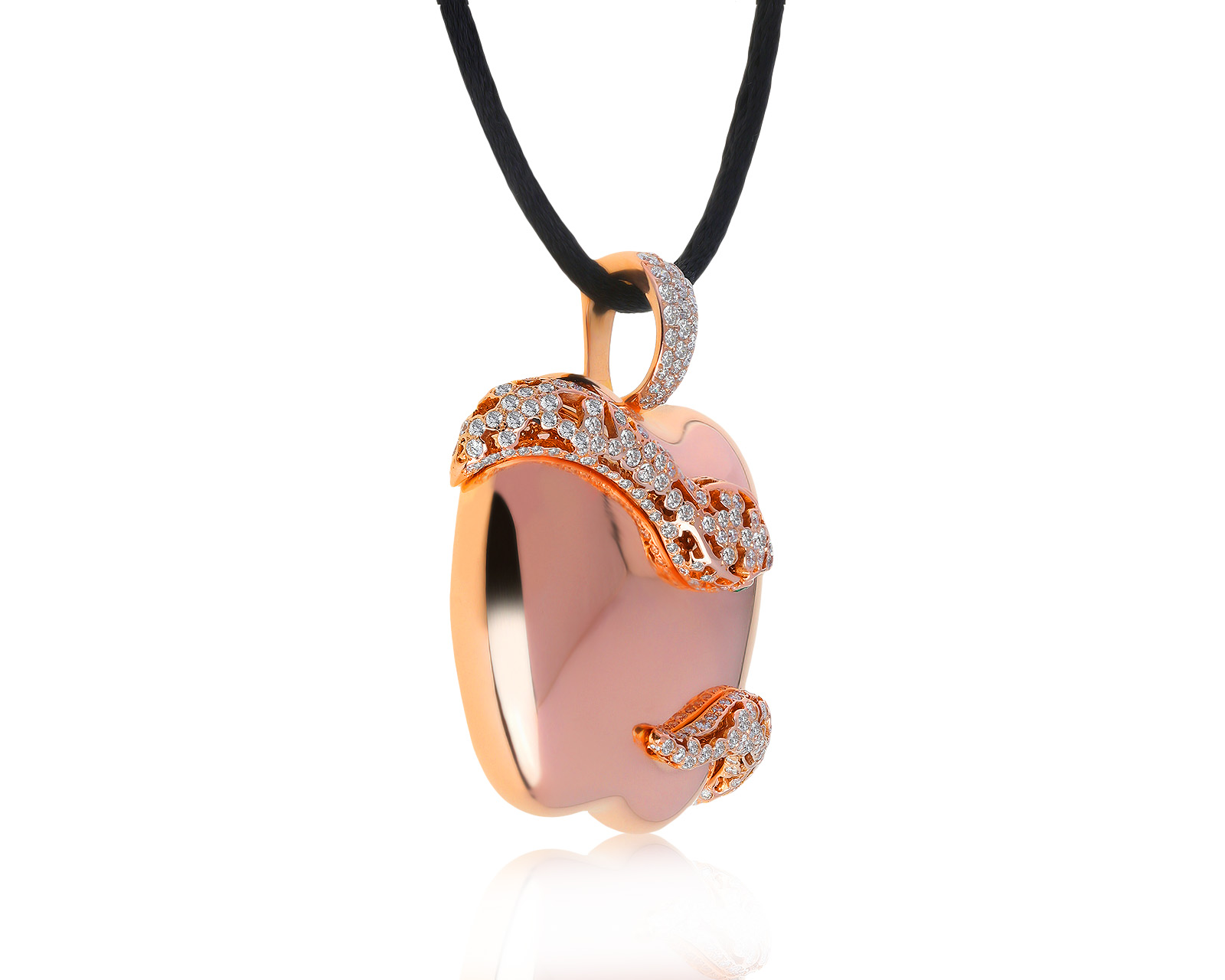 Праздничный золотой кулон с бриллиантами 1.88ct